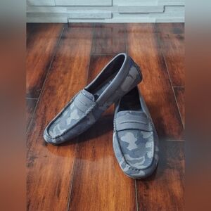 Rothy’s Men’s Driving Loafers Gray Camo Knit Shoes Size 11.5 EU 44